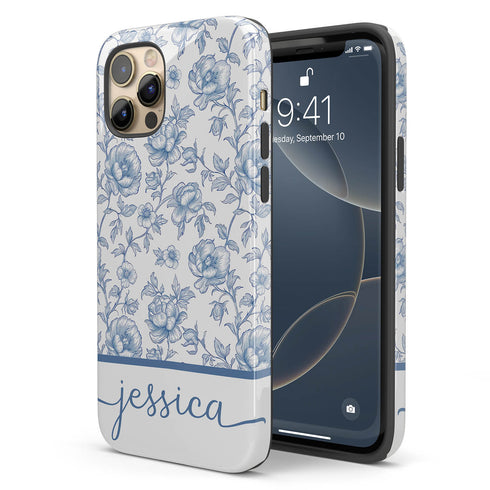 Custom Name French Toile De Jouy iPhone Case V2